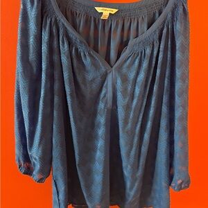 Croft & Barrow Women's Blue Textured Blouse